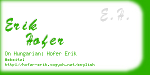 erik hofer business card